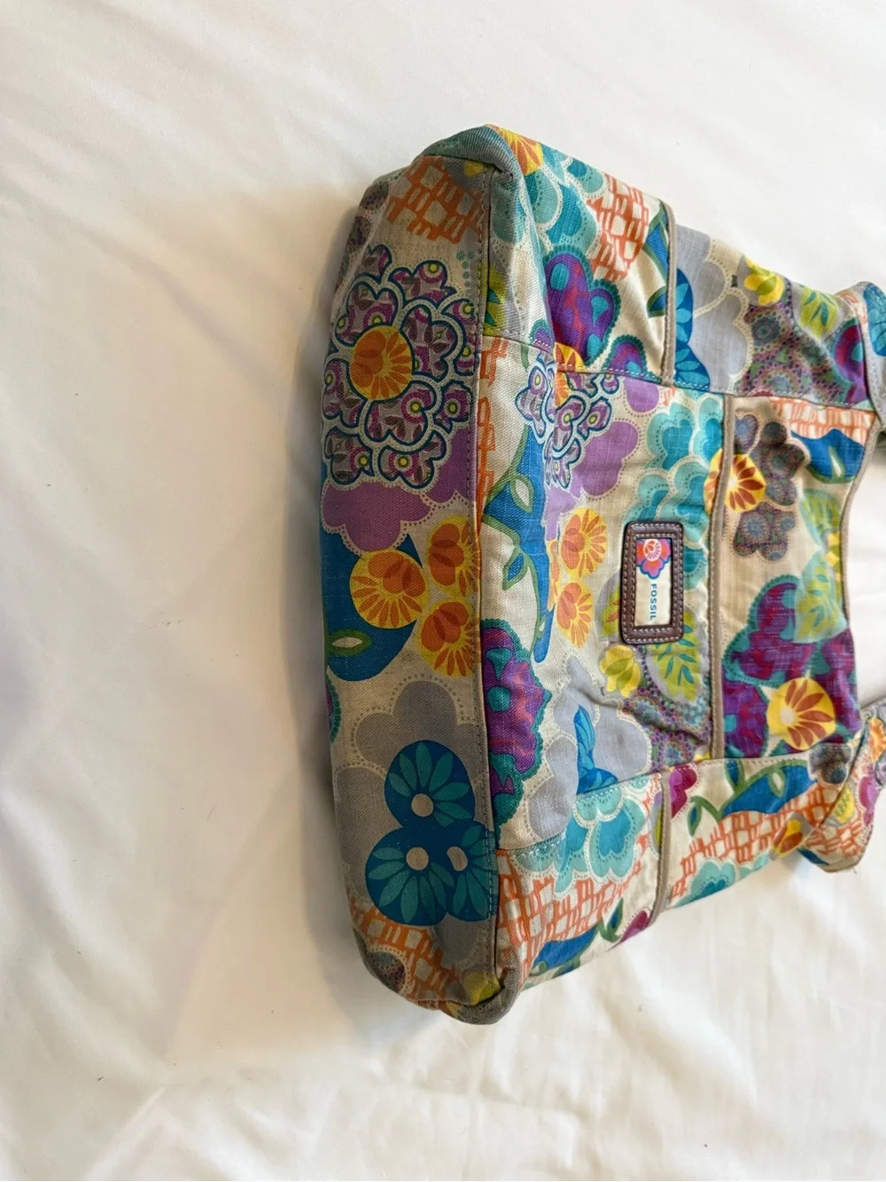FOSSIL | Vintage Floral Patchwork Canvas Shoulder Bag Tote